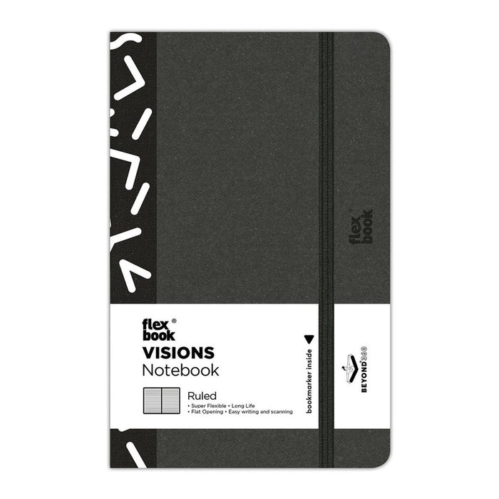 Flexbook Visions 90mm x 140mm Ruled Pocket Notebook - Black FP2100092