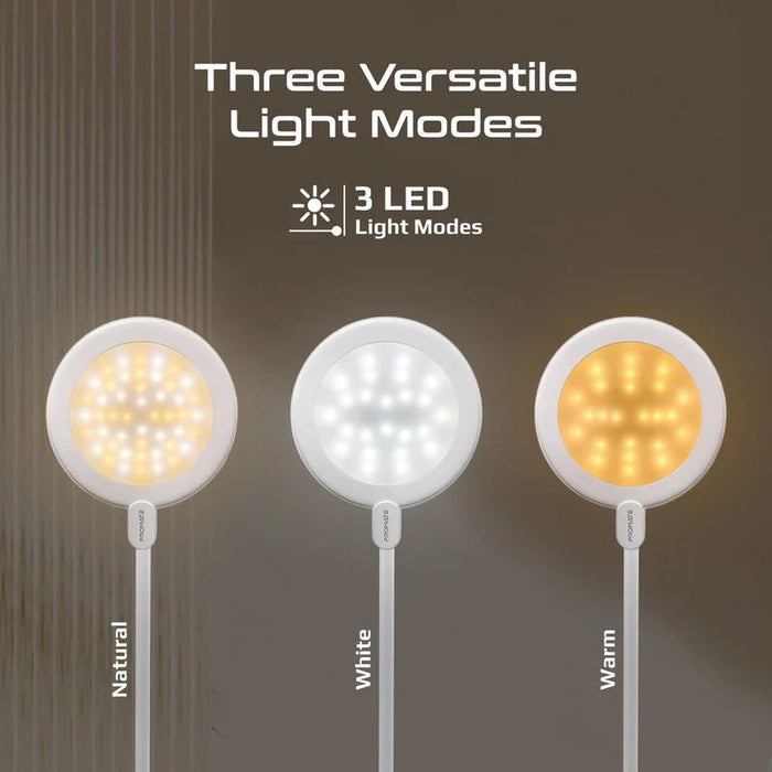 Flexible GooseneckLED Desk Lamp w RingLight Vanity Mirror & Touch Controls 3-LED Modes CDLUXO