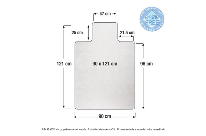 Floortex Clear PVC Chair Mat for Hard Floors 90cm x 121cm AOACCMFLVS0001