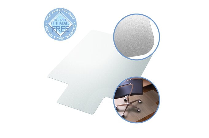 Floortex Clear PVC Chair Mat for Hard Floors 90cm x 121cm AOACCMFLVS0001