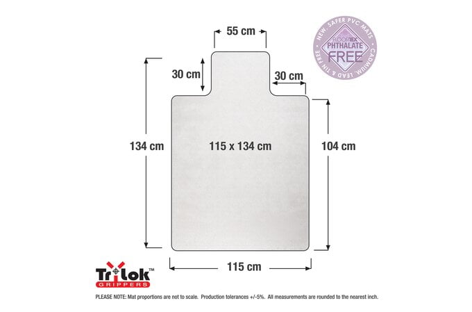 Floortex TrYlok Chair Mat for Low Pile Carpet 115cm x 134cm AOACCMFLVT0002