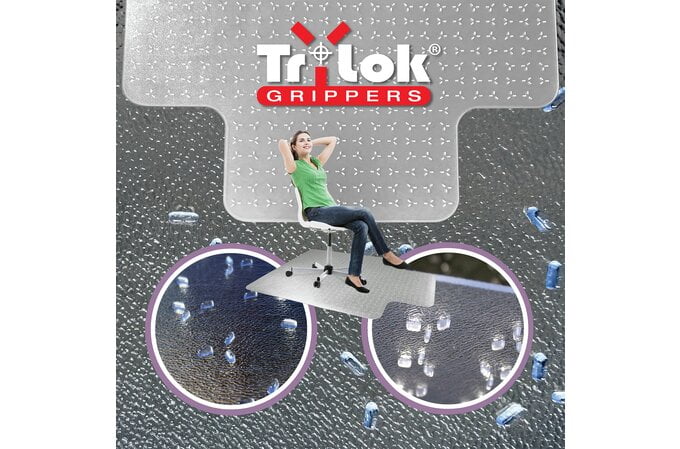Floortex TrYlok Chair Mat for Low Pile Carpet 115cm x 134cm AOACCMFLVT0002