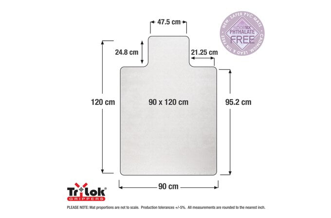 Floortex TrYlok Chair Mat for Low Pile Carpet 90cm x 120cm AOACCMFLVT0001