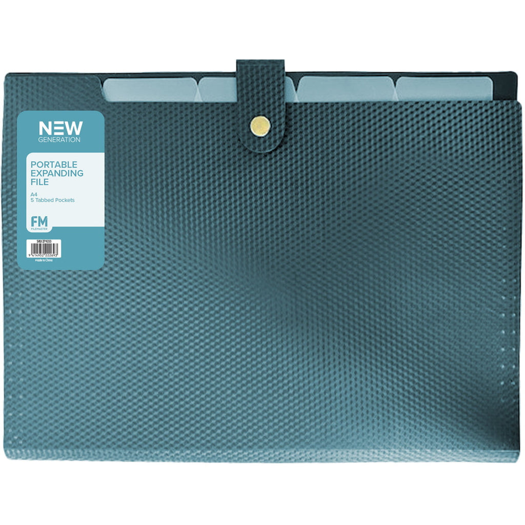 FM 5 Pocket A4 Portable Expanding File, Ocean Blue | Newest Products ...