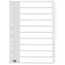 FM A4 Cardboard Indices 10 Tab White CX231532