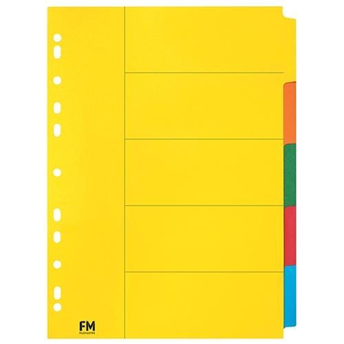FM A4 Cardboard Indices 5 Tab Colour CX171400