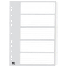 FM A4 Cardboard Indices 5 Tab White CX231531