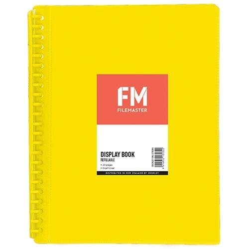 FM A4 Insert Cover Refillable Display Book 20 pocket Yellow CX278386