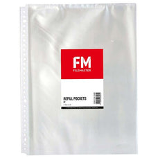 FM A4 Multi Ring 30 Holes Display Book Refill Pockets Pack 25 CX232008