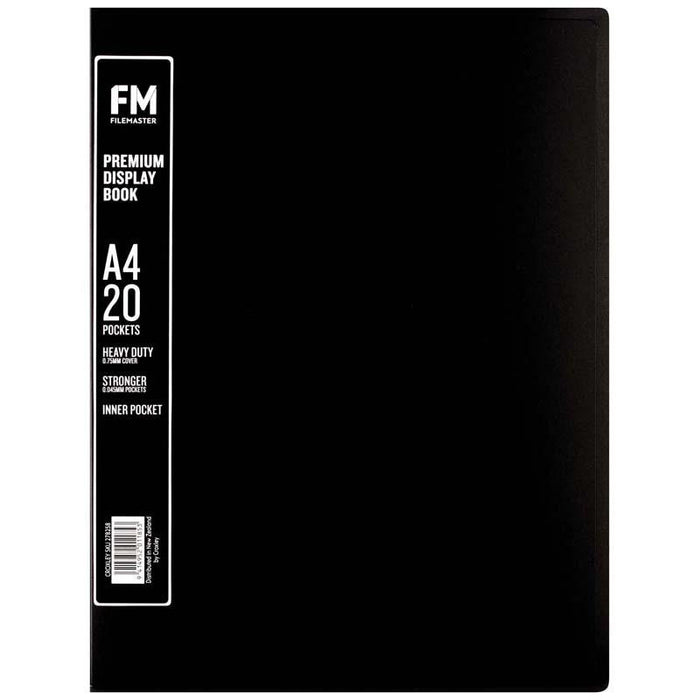 FM A4 Premium Display Book 20 Pocket Black CX278258