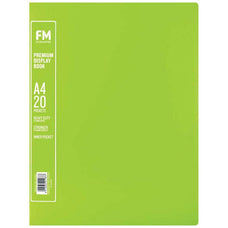 FM A4 Premium Display Book 20 Pocket Lime Green CX278260