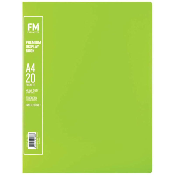 FM A4 Premium Display Book 20 Pocket Lime Green CX278260