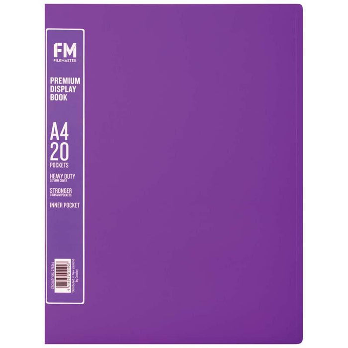 FM A4 Premium Display Book 20 Pocket Passion Purple CX278264