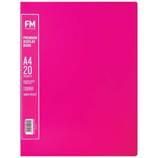 FM A4 Premium Display Book 20 Pocket Shocking Pink CX278263
