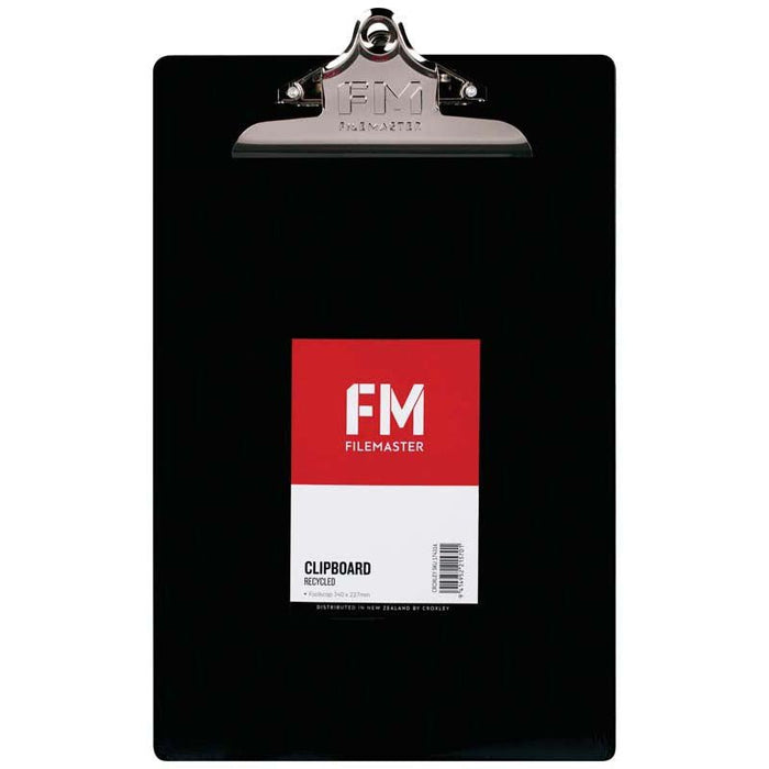 FM Foolscap Clipboard Recycled Black CX174316