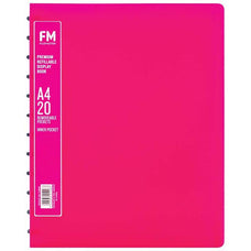 FM Premium Refillable Display Book Shocking Pink 20 Pocket CX278098