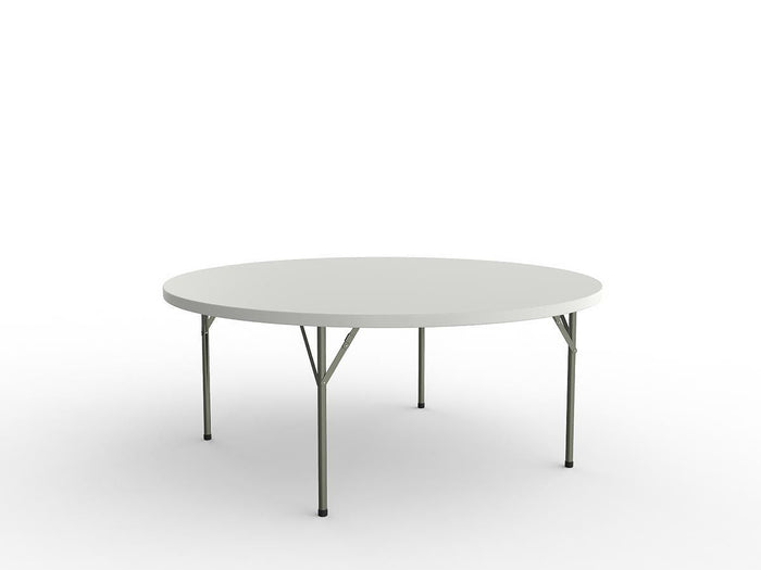 Folding Table with 2 Piece Solid Top 1800mm - Round KG_CLTR18S