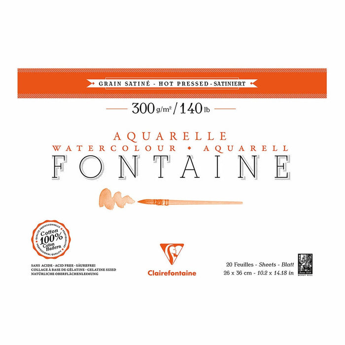 Fontaine Hot Press Pad 26cm x 36cm 300gsm 20 sheets FPC96345C