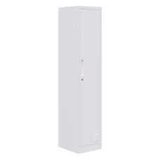 Fortis Steel Storage Locker, 1850mmH x 380mmW x 450mmD, Single Door, White, Latch Lock AT5792-81012330