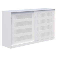 Fortis Steel Storage Sliding Door Cabinet 1020mmH x 1800mmW x 450mmD, White, Keyed Lock AT5792-8162330