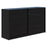 Fortis Steel Storage Sliding Door Cabinet 1200mmH x 1800mmW x 450mmD, Black, Keyed Lock AT5792-8152055