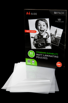 GBC A4 Laminating Pouch, 80 Micron, MATT, Pack of 50's AOBL80MA4MATTPK50