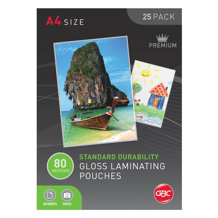 GBC A4 Laminating Pouch, 80 Micron, Pack of 25 AOBL80M25A4