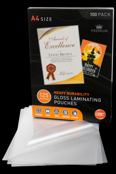 GBC A4 Laminating Pouch, Gloss, 125 Micron, Pack of 100's AOBL125MA4