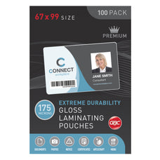 GBC Laminating Pouch, 67mm x 99mm, 175 Micron, Pack of 100's AOBL175M67X99