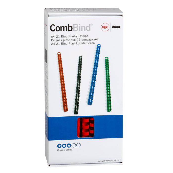 GBC Plastic Binding Comb 12mm, Red, 21 Loop, Pack of 100 AOBEP12R100