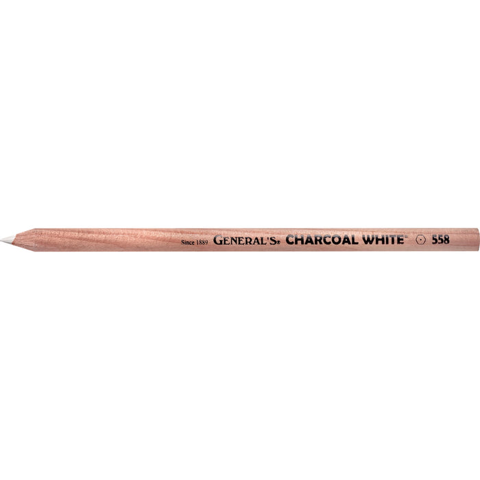 Generals Charcoal Pencil White Box of 12 (558) CXGEN558