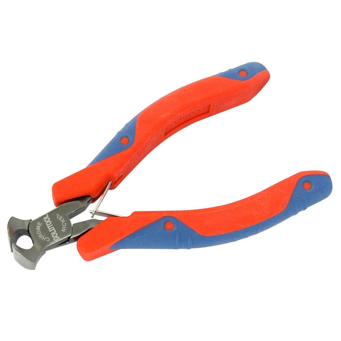 GOLDTOOL 110mm End Nipper Polished CRV Precision Plier. 11mm Flush Cutter, Double Leaf Springs. Rubber Easy Grip Handles for Greater Comfort. Red/Blue Colour CDGPL-266