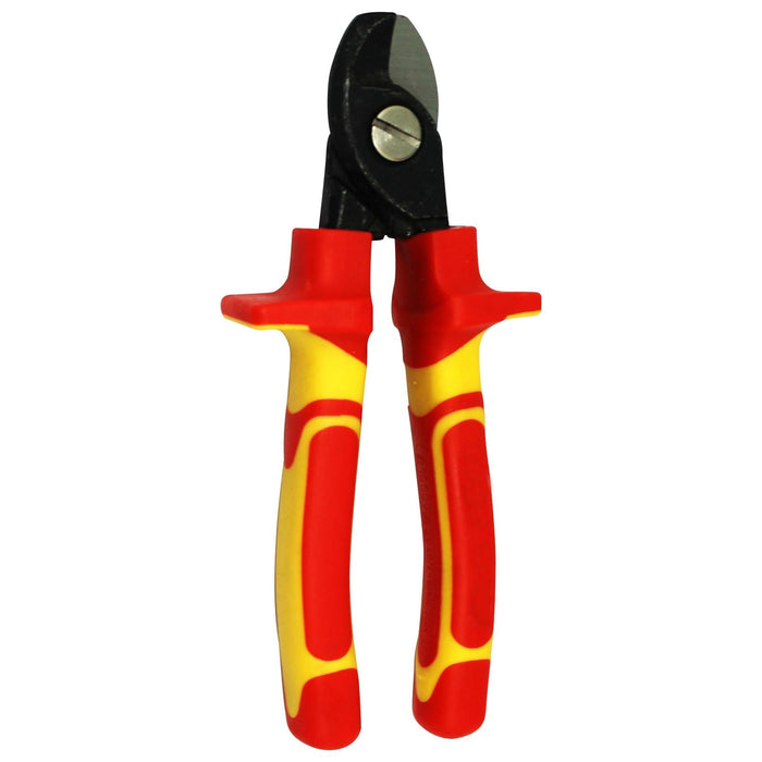 Goldtool 150mm Insulated Cable Clamp Pliers. Large Shoulders to Protect Against Live Contacts. Rubber Easy Grip Handles for Greater Comfort. Red/Yellow Colour CDGPL-693-VDE