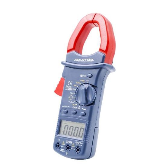 GOLDTOOL Rugged Clamp Meter Tester. Shock Resistant Plastic Case, Overload Protection, LED Display, AC: 0.1mV--750V, DC: 0.1V--1000V, AC: 10mA--1000A, Auto Power Off, Includes Battery & Testing Leads. CDGSM-850