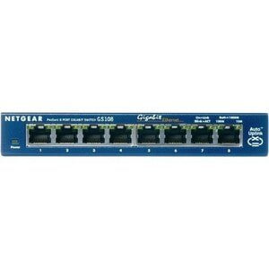 GS108 ProSafe 8 Port Gigabit Switch Desktop 10/100/1000Mbps BW 16Gbps Unmanaged IM1060978