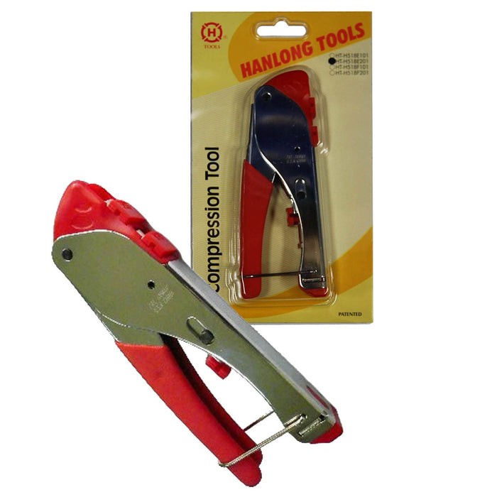 HANLONG Compression Crimp Tool for RG59/RG6 F/BNC and RCA CDCT-H518