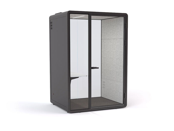 Haven Focus Pod Booth, Clear Glass, Black Exterior KG_HFOCUSBBCLGRW