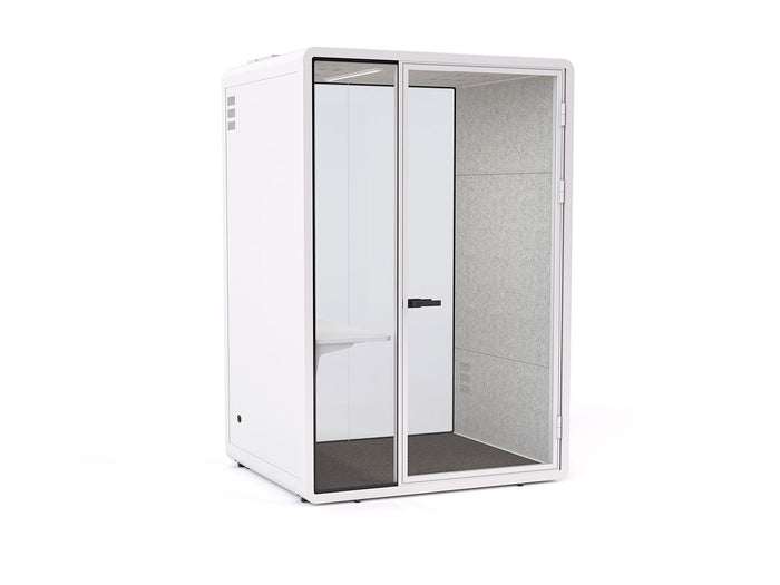 Haven Focus Pod Booth, Clear Glass, White Exterior KG_HFOCUSWWCLGRW