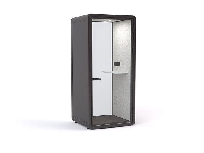 Haven Solo Pod Booth, Clear Glass, Black Exterior KG_HSOLOBBCLGRW