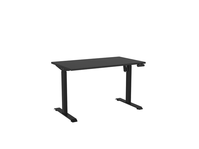 Knight's Haven Boost 1200mm x 700mm Electric Height Adjustable Single Sided Desk, Black Powdercoat Frame, Black Top