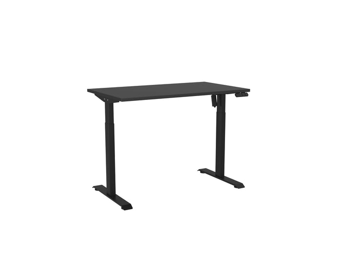 Knight's Haven Boost 1200mm x 700mm Electric Height Adjustable Single Sided Desk, Black Powdercoat Frame, Black Top