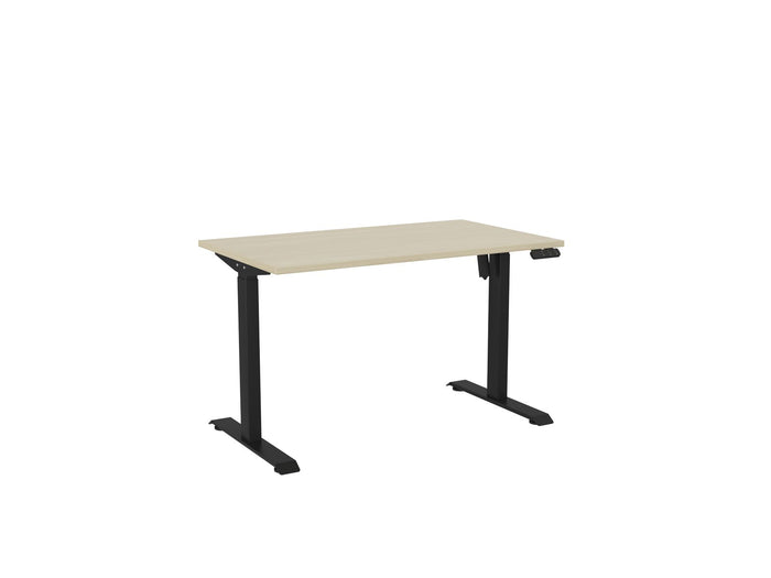 Knight's Haven Boost 1200mm x 700mm Electric Height Adjustable Single Sided Desk, Black Powdercoat Frame, Nordic Maple Top