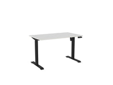 Knight's Haven Boost 1200mm x 700mm Electric Height Adjustable Single Sided Desk, Black Powdercoat Frame, White Top