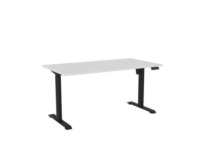 Knight's Haven Boost 1500mm x 800mm Electric Height Adjustable Single Sided Desk, Black Powdercoat Frame, White Top