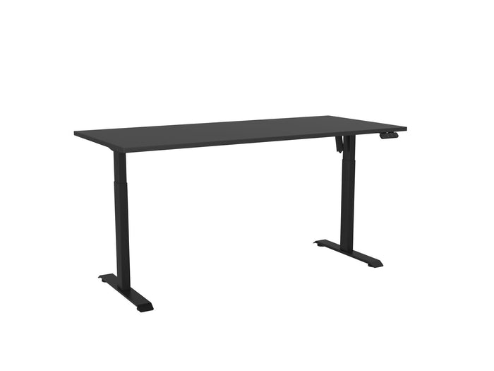Knight's Haven Boost 1800mm x 800mm Electric Height Adjustable Single Sided Desk, Black Powdercoat Frame, Black Top
