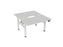 Knight's Haven 1200mm x 700mm Electric Height Adjustable Double Sided Desk, White Powdercoat Frame, Scallop Top, Choice of Worktop Colours