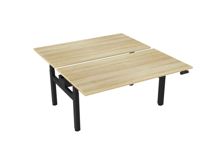 Knight's Haven 1500mm x 800mm Electric Height Adjustable Double Sided Desk, Black Powdercoat Frame, Choice of Worktop Colours