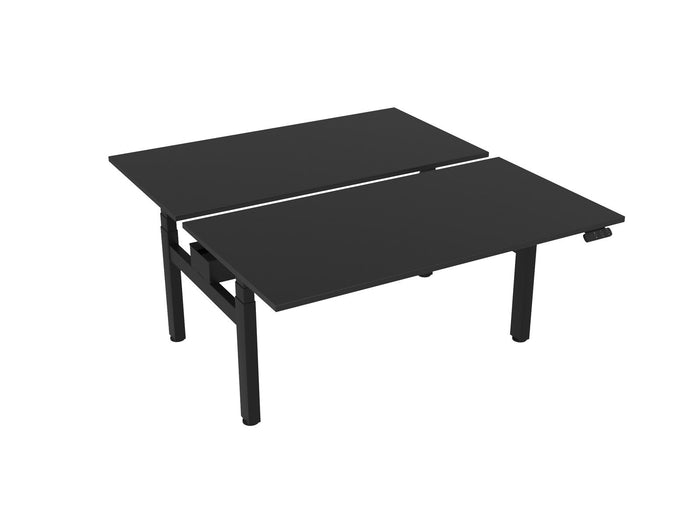 Knight's Haven 1500mm x 800mm Electric Height Adjustable Double Sided Desk, Black Powdercoat Frame, Choice of Worktop Colours