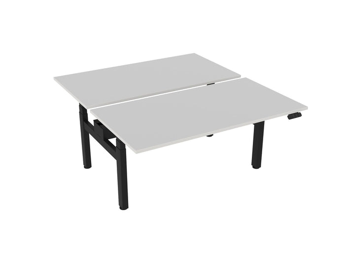 Knight's Haven 1500mm x 800mm Electric Height Adjustable Double Sided Desk, Black Powdercoat Frame, Choice of Worktop Colours