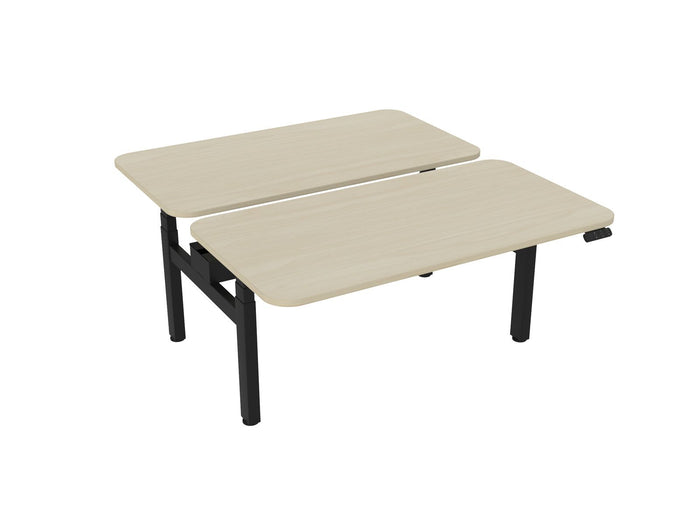 Knight's Haven 1500mm x 800mm Electric Height Adjustable Double Sided Desk, Black Powdercoat Frame, Radius Corners Top, Choice of Worktop Colours